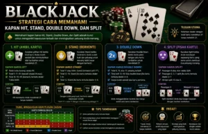 Blackjack, Strategi Cara Memahami Kapan Hit, Stand, Double Down, dan Split Blackjack